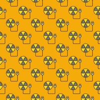 Plug from Radiation symbol vector Radiation Warning colored seamless pattern