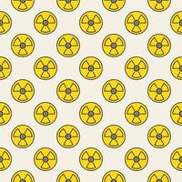 Radiation Pollution vector Radioactive Hazard colored seamless pattern