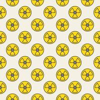 Radiation Pollution vector Radioactive Hazard colored seamless pattern