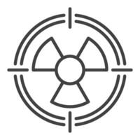 Radiation Target vector Radioactive Hazard icon or sign in thin line style