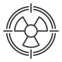 Radiation Target vector Radioactive Hazard icon or sign in thin line style