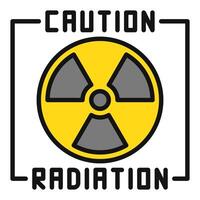 Vector Caution Radiation - Warning sign colored icon or symbol