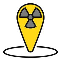 Radiation Geo Tag vector Danger Zone Navigation colored icon or design element