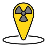 Radiation Geo Tag vector Danger Zone Navigation colored icon or design element