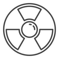 Nuclear Radiation vector Danger Zone thin line icon or symbol