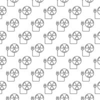 Radiation with Plug vector Radiation Warning linear seamless pattern