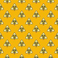 Radiation Symbol Triangle sign vector Pollution colored seamless pattern