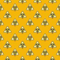 Radiation Symbol Triangle sign vector Pollution colored seamless pattern