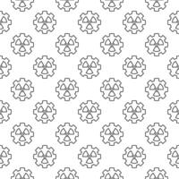 Radiation Cog Wheel vector Radioactive seamless pattern in outline style