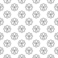 Radiation Cog Wheel vector Radioactive seamless pattern in outline style