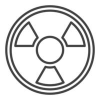 Radiation vector radioactive warning round outline icon or symbol