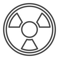 Radiation vector radioactive warning round outline icon or symbol