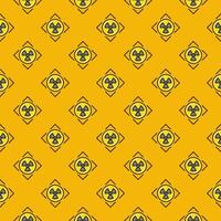 Attention Radiation Warning vector colored seamless pattern