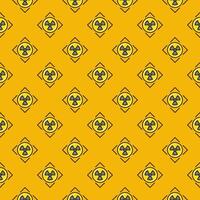 Attention Radiation Warning vector colored seamless pattern