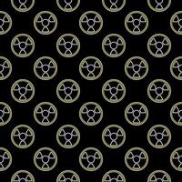 Radiation vector radioactive warning dark outline seamless pattern