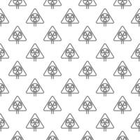 Triangle with Radiation Symbol vector Pollution outline seamless pattern