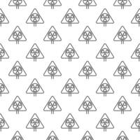 Triangle with Radiation Symbol vector Pollution outline seamless pattern