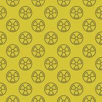 Radiation Protection vector Radioactive Hazard seamless pattern in thin line style