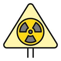 Radiation Symbol Triangle sign vector Pollution colored icon or design element