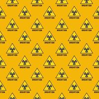 Triangle with Radiation Warning vector colored seamless pattern