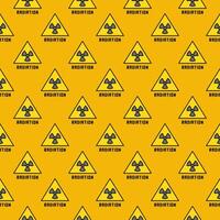 Triangle with Radiation Warning vector colored seamless pattern