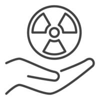 Hand and Radiation vector Radiology outline icon or symbol