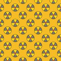 Radiation symbol with Heart vector Radioactive colored seamless pattern
