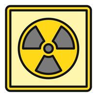 Radiation Danger Zone vector colored square icon or design element