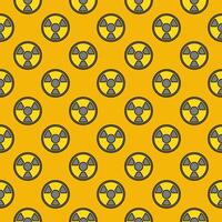 Radiation Radioactive Warning vector colored seamless pattern