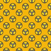 Radiation Radioactive Warning vector colored seamless pattern