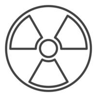 Vector Radioactive Hazard Warning simple icon or sign in thin line style
