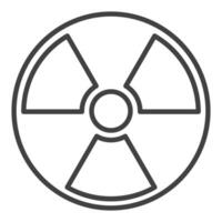 Vector Radioactive Hazard Warning simple icon or sign in thin line style