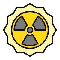 Radiation from Sun vector Radioactive Solar Energy colored icon or sign