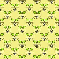 Radiation in Soil vector Radioactive Hazard colored seamless pattern