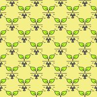 Radiation in Soil vector Radioactive Hazard colored seamless pattern