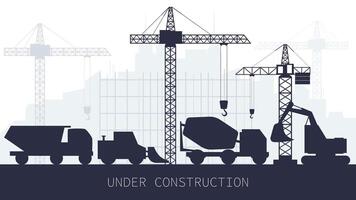 under construction site vector