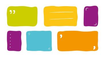 Doodle shapes and frames for social media. Color abstract isolated text box. Speech bubble blobs for dialog vector