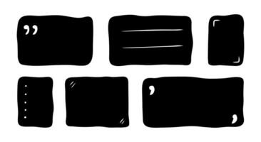 Hand drawn shapes and frames for social media. Black doodle abstract isolated text box. Speech bubble blobs for dialog vector