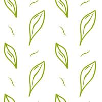 Decorative doodle seamless spring pattern. Endless elegant texture with leaves. Template for design fabric, backgrounds, wrapping paper, package, covers, apparel vector