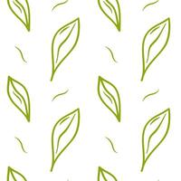 Decorative doodle seamless spring pattern. Endless elegant texture with leaves. Template for design fabric, backgrounds, wrapping paper, package, covers, apparel vector