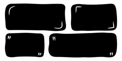 Hand drawn shapes and frames for social media. Black doodle abstract isolated text box. Speech bubble blobs for dialog vector