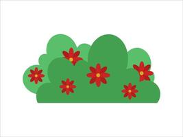 Bushes Grass with Flowers Illustration vector