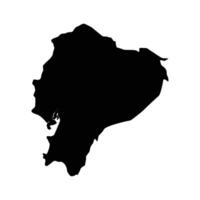 Silhouette map of Ecuador vector