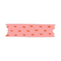 Cute clipart of washi tape stripe with horizontal dots pattern. Adhesive tape with simple colorful ornament. Aesthetic decorative scotch tape with ragged edges for scrapbook, planner, notebook, craft vector