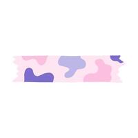 Cute cartoon washi tape stripe with abstract cow blob pattern. Adhesive tape with squiggle colorful ornament. Aesthetic decorative scotch tape with ragged edges for scrapbook, planner, notebook vector