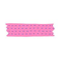 Cute cartoon washi tape stripe with horizontal dotted line pattern. Adhesive tape with squiggle colorful ornament. Aesthetic decorative scotch tape with ragged edges for scrapbook, planner. vector