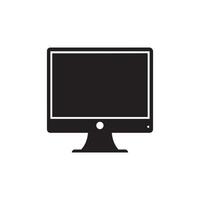 monitor icono. negro computadora monitor icono en blanco antecedentes. vector ilustración