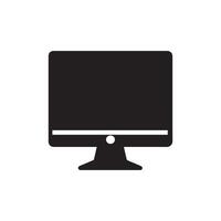 Monitor icon. Black Computer Monitor icon on white background. Vector illustration