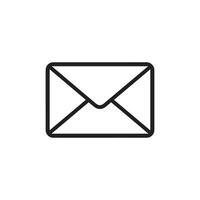 correo electrónico icono. negro contorno correo electrónico icono en blanco antecedentes. vector ilustración