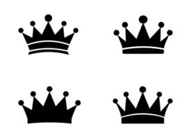 Crown icon set over white background, silhouette style concept. vector illustration